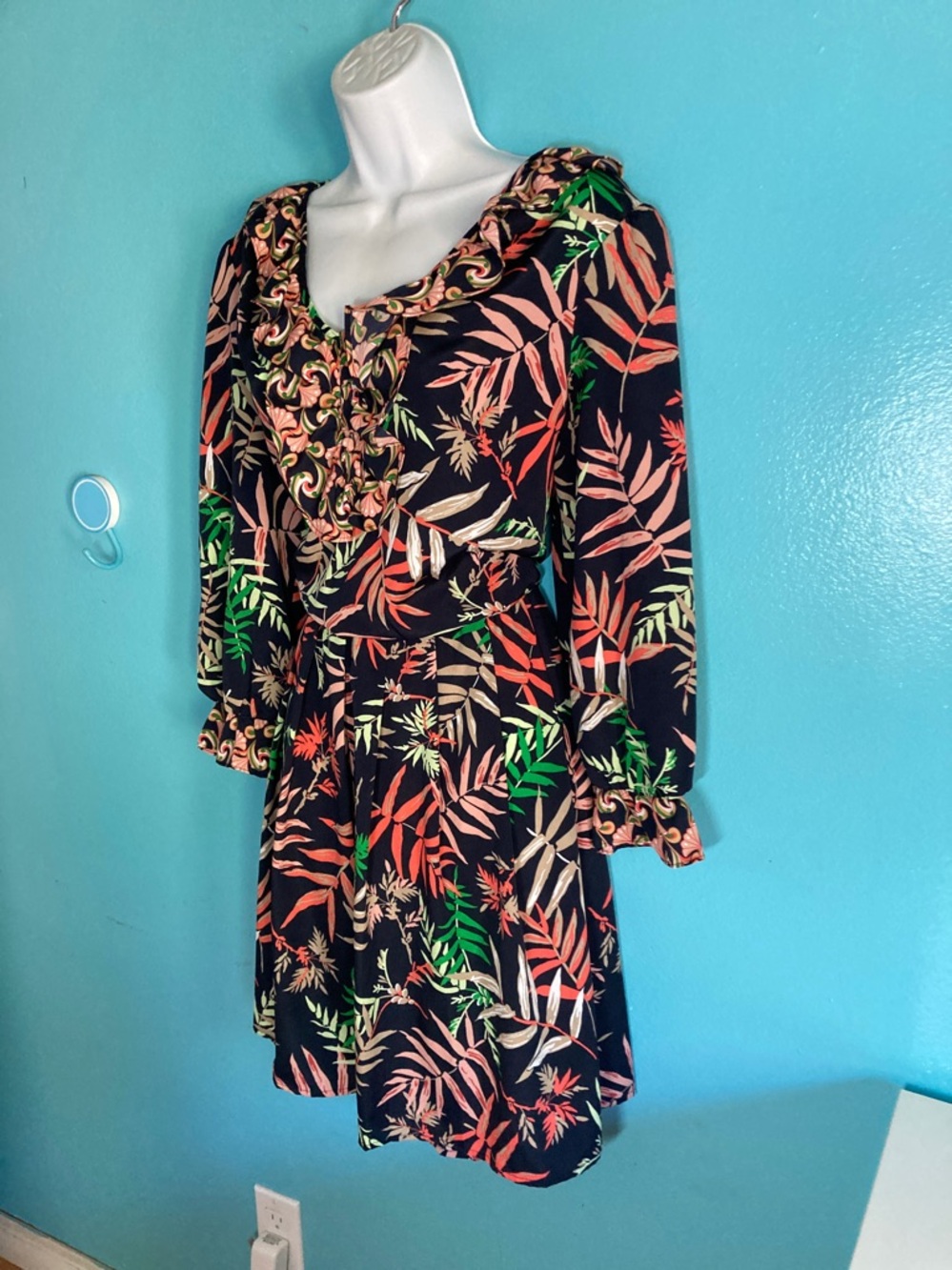 The Webster Miami for Target Womens Size XL Tropical Palm Print V-Neck Dress